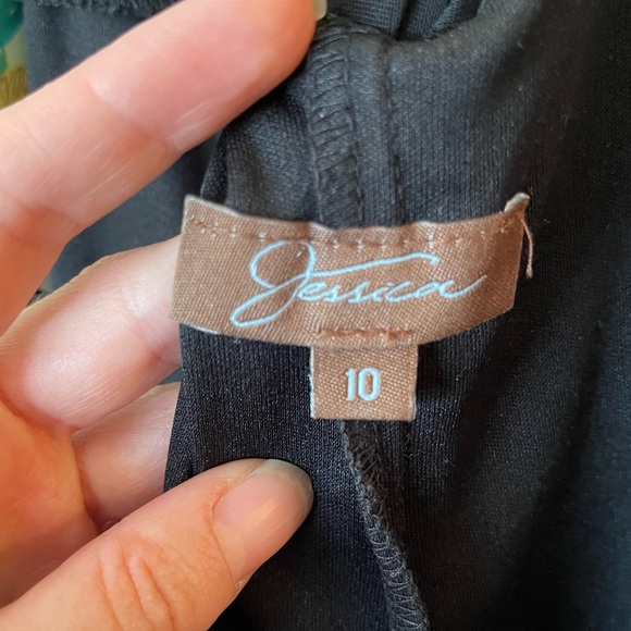 Vintage 90s Y2K black semi formal halter dress slip dress glitter - Picture 9 of 10